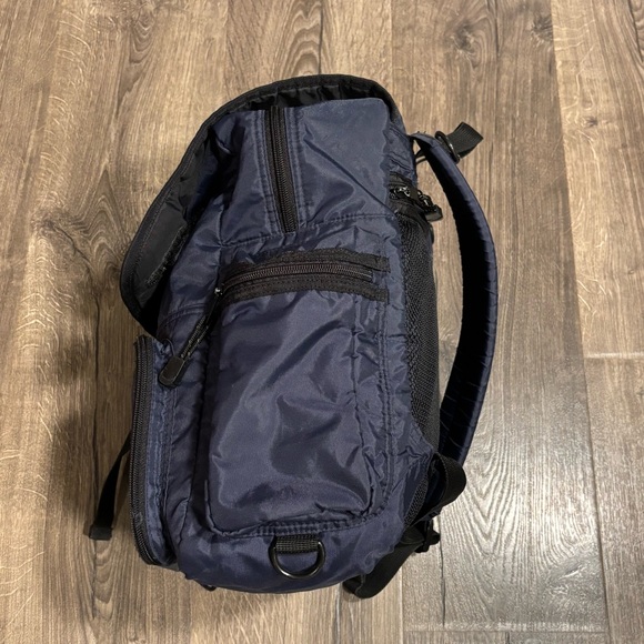 Y2K GAP Nylon Tech Backpack Rucksack Vintage 90s GORPcore Two Strap Navy Blue - Picture 7 of 15